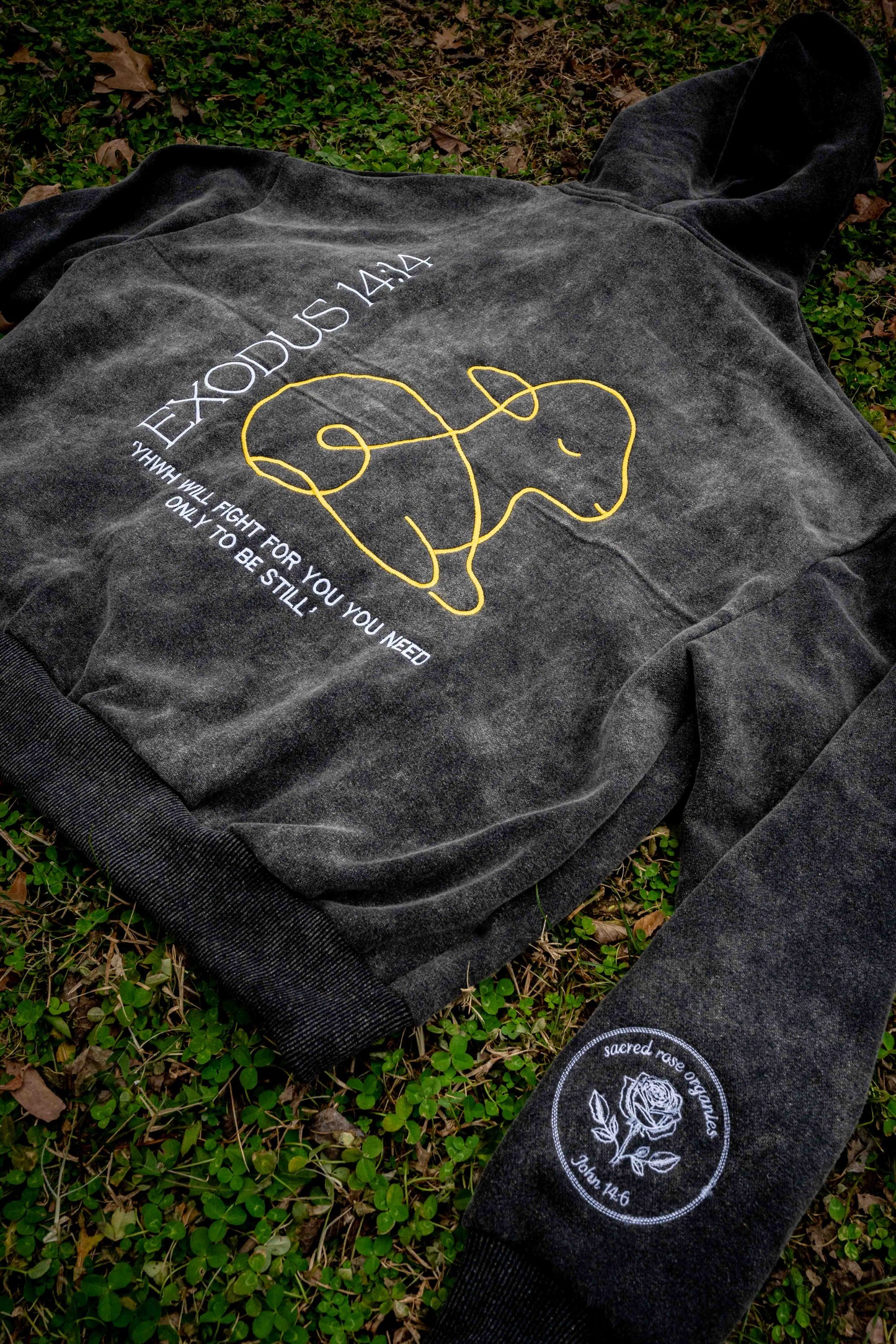 Exodus 14:14 Sweatshirt Hoodie Heavyweight Embroidered Pullover