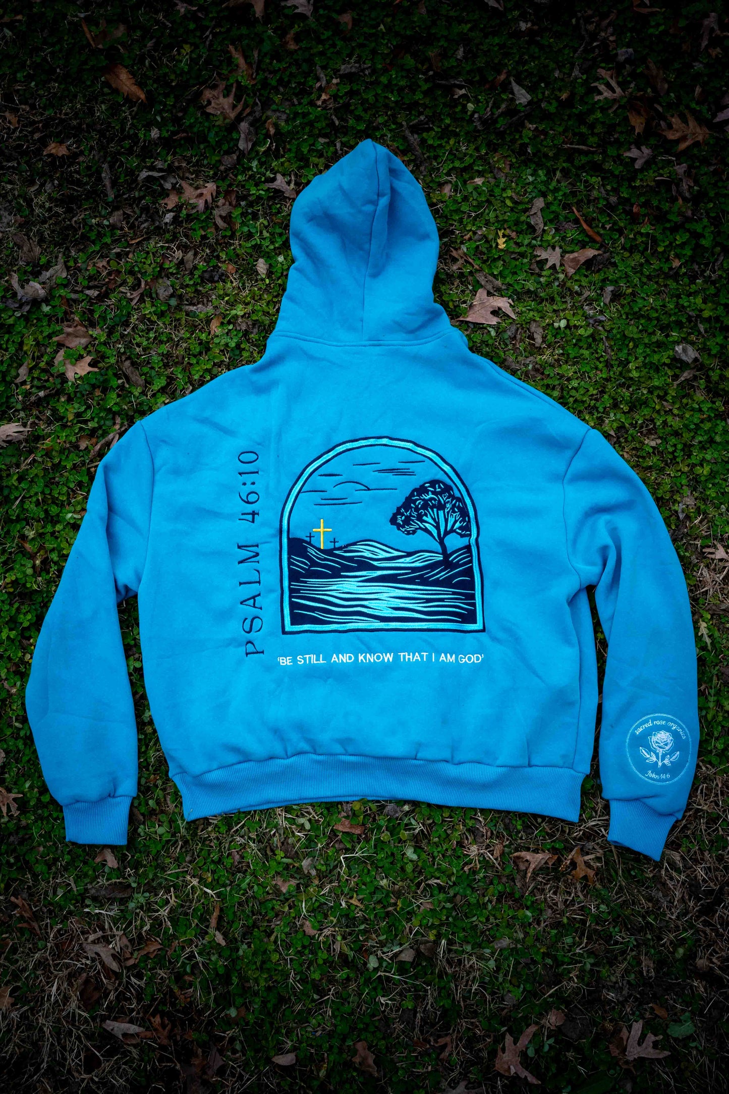 Psalm 46:10 Sweatshirt Hoodie Heavyweight Embroidered Pullover