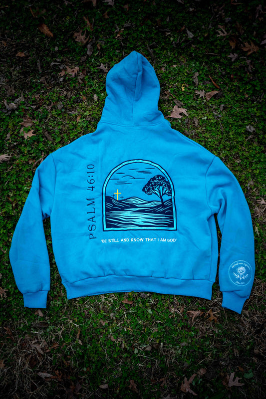 Psalm 46:10 Sweatshirt Hoodie Heavyweight Embroidered Pullover