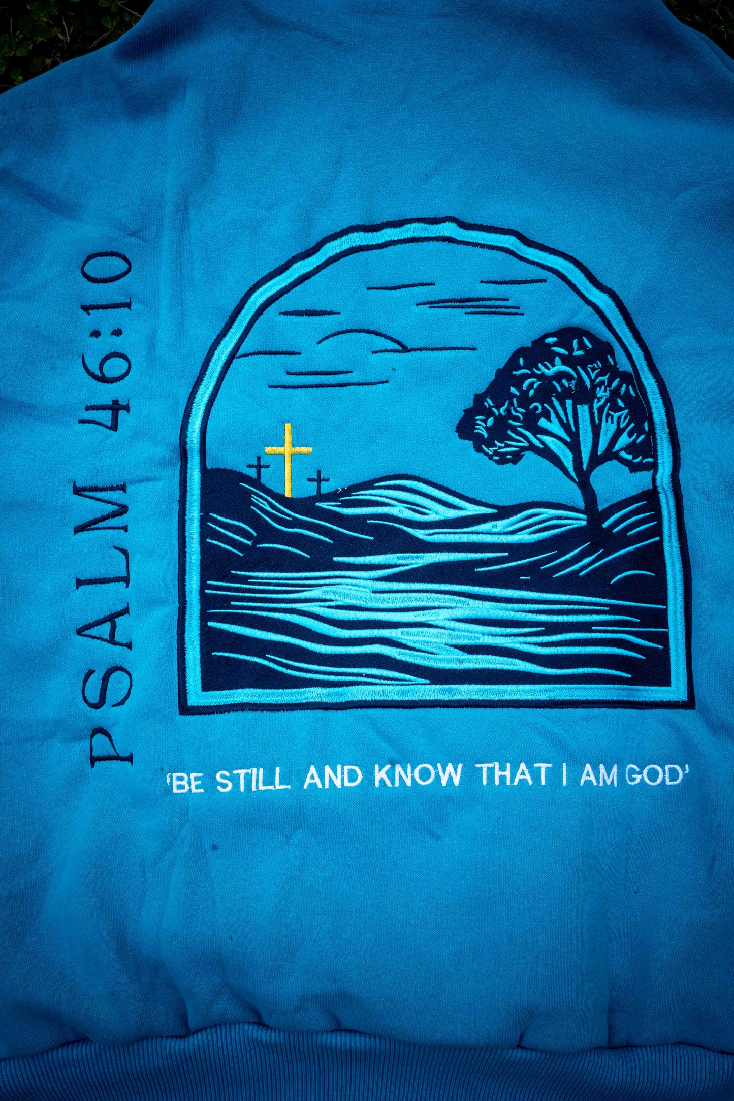 Psalm 46:10 Sweatshirt Hoodie Heavyweight Embroidered Pullover