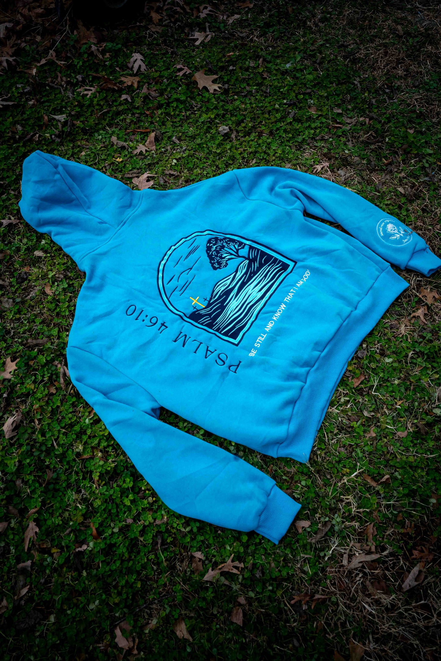 Psalm 46:10 Sweatshirt Hoodie Heavyweight Embroidered Pullover